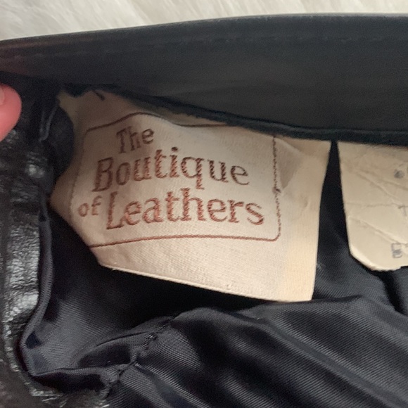 VINTAGE | The Boutique of Leathers Black Leather Skirt High Waisted Sz 10 - Picture 3 of 8